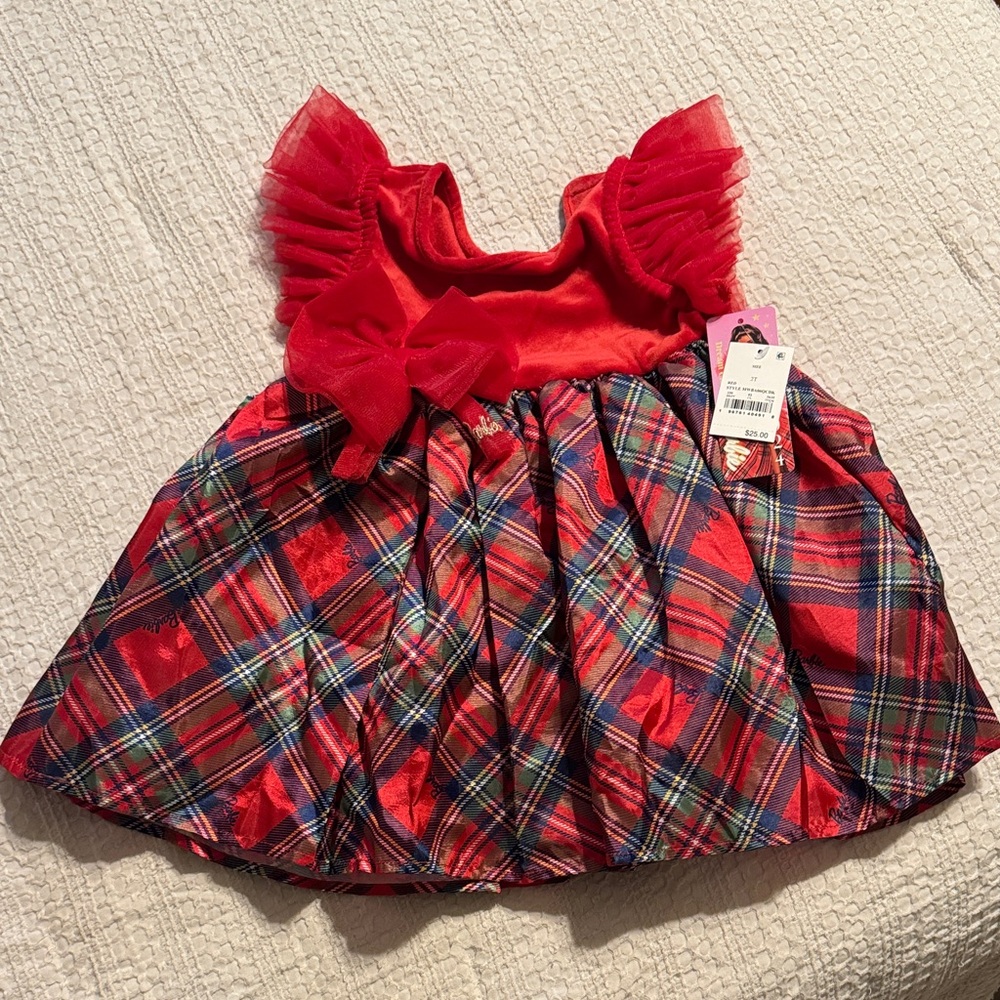 Barbie Red Plaid Dress with Bow